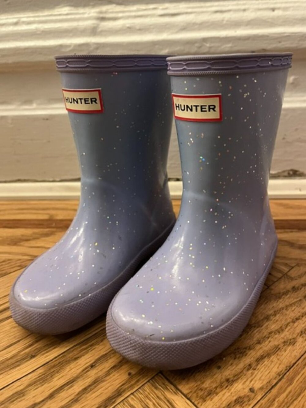 Toddler U.S. Size 7 Hunter Rain Boots - Light Purple Sparkle